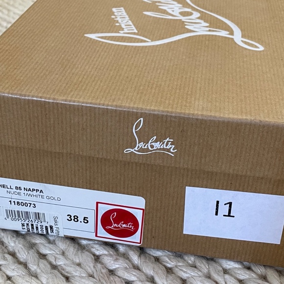 Louboutin Irishell 85 Nappa Nude 1/White Gold - Picture 4 of 4